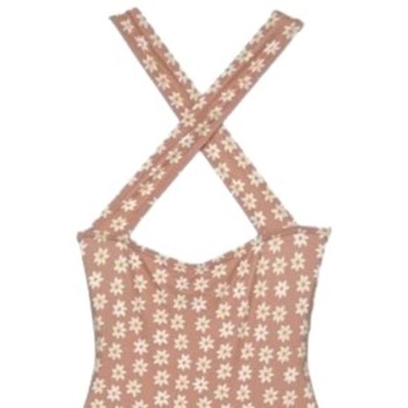 Swimsuit Vintage Style Atlantic Beach Floral One Piece in Blush/White Size Small - Picture 6 of 9